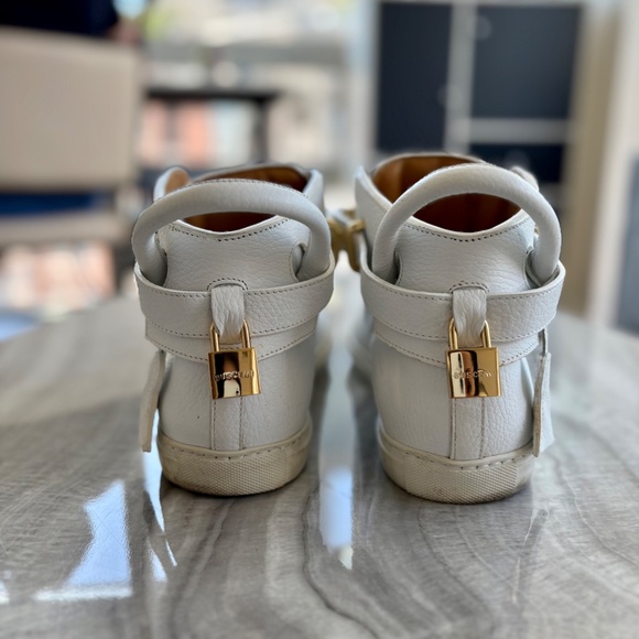 Buscemi White and Gold High Top Men’s Sneakers - Picture 3 of 6